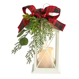 12 праздничный фонарь с ягодами, сосновая искусственная рождественская аранжировка, зеленый