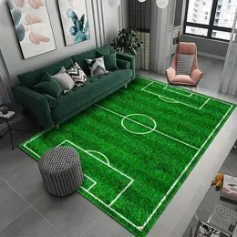 Tapetes de campo de futebol 3D Capeta para quarto de crianças Tapete de chão macio Microfibra Tapete grande para crianças lavável quarto de bebê Play Mat Tapete para meninos 230803