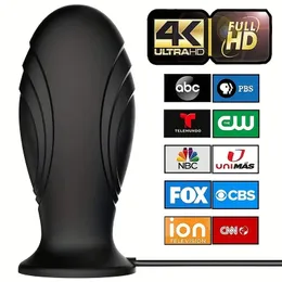 Antenna TV per Smart TV e tutti i televisori più vecchi, antenna HDTV fino a 130 miglia di portata, potente amplificatore migliore Supporto per amplificatore di segnale 4K 1080P Ricezione globale di tutti i televisori, nero