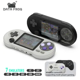 Portable Game Players Data Frog SF2000 3 Inch Handheld Console Player Mini Byggt i 6000 spel Retro Support AV Output 230804