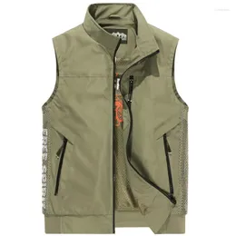 Men's Vests Men Hunting Vest Large Size Work Summer Sleeveless Parka Man Tactical Military Mountaineering Coat Motorcyclist Pography Cool