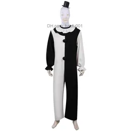 Temadräkt terrier 2 Art Clown Cosplay Come Jumpsuit Hat Set Halloween Carnival Set Z230804