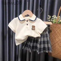 Pacifiers# Men's Swimwear Skirt Sets White Skirt Tshirt Skirt Girls College Dress Children's Summer Skirt Princess Baby Fashion Korean Polo Shirt Skirt x0804