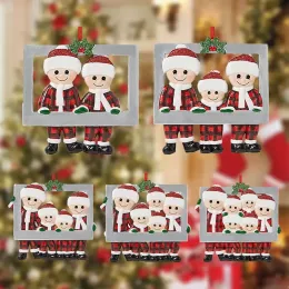 Weihnachten Ornament Anhänger DIY Persönliche Familie Weihnachtsbaum Dekorationen Rahmen Personalisiert Für Home Navidad Hängen Neues Jahr