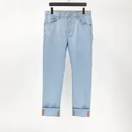 Men's Jeans High-quality Sky Blue Casual Straight Leg Pants Summer Fashion Streetwear Korean Style Male Trouser