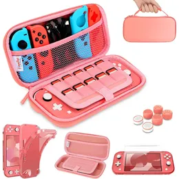 Switch Lite Carrying Case, Switch Lite Case With Soft Glitter TPU Protective Case Games Card 6 Thumb Grip Caps For Nintendo Switch Lite Accessories Kit