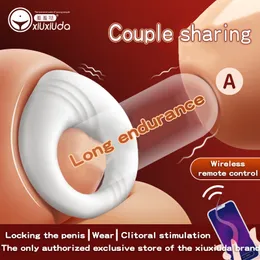 Cockrings app vibrerande klitoris stimulator stark penis upprätt kuk ring bur erektion förbättra sex förmåga produkt sex leksaker för män par 230803