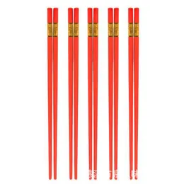 Alloy Red Chopsticks kinesiska länge icke-halk sushi hashi chop pinnar set bröllop gynnar och gåvor bordsartiklar