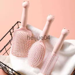 Hair Brushes 1Pc Pink Cat Air Cushion Comb Women Scalp Massage Combs Girls AntiStatic Wet Curly Detangle Hair Brush Home Salon Styling Tools x0804