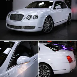 Super High Gloss White Vinyl Car Wrap Glossy блестящая белая пленка с воздушным пузырьком для наклейки на транспортное средство Foil311i