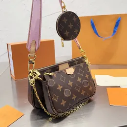 Deri omuz çantası kadın tasarımcısı çoklu pochette Accessoires orijinal kutu tarih kodu ile crossbody çanta çanta