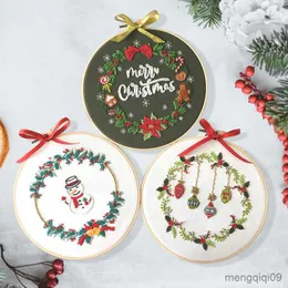 Kinesiska stilprodukter Julbroderi DIY -handarbete Kära Bell Snowman Needlecraft för nybörjare Cross Stitch Artcraft (med R230804