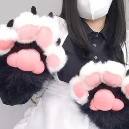 Parmaksız eldivenler tüylü pençe cosplays wolf ayı hayvan peluş eldivenler için kadınlar için kızlar damla 230804