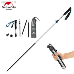 Trekking Poles Naturehike Trekking Poles Nordic Aluminium Eloy Ultralight Collapsible Treking Stick vandringsstång vikbar resepinnar HKD230804