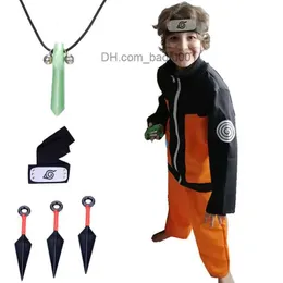 Temadräkt Halloween Naruto Anime Sekundär rollspel Set Jacket Pants Anime Fans klä upp Kiba Front Protective Accessories Z230804