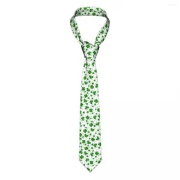 Bow Ties Lucky Green Clover Shamrock Slyckor män kvinnor mager polyester 8 cm bred irländsk St Patrick's Day Neck Tie Daily Gravatas bröllop