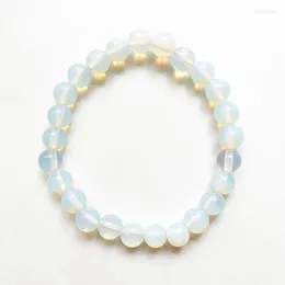 Strand Opal Stone Peads Bransoletka Elastyczna sznur Opalite rozciągliwy biały nadgarstek biżuteria ręcznie robiona 8 mm 1pc