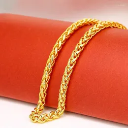 Chains XP Jewelry -- ( 48 Cm X 4 Mm ) HIP HOP 24 K Pure Gold Color Weave Chain Necklaces For Men Street Dance Good Quality