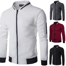 Men's Hoodies Casual Plaid Zippered Plush Sweatshirt High Neck Jacket Tight Long Sleeve Sexy And Fashionable Men