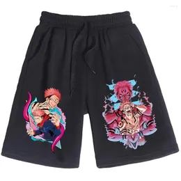 Mäns shorts roliga anime jujutsu kaisen ryomen sukuna tryck unisex harajuku casual lös sport mode sommarstrand korta byxor