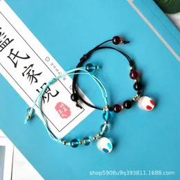 Link Bracelets Chain Wei Wu Xian Jewellery Bangles Mo Dao Zu Shi Women Bracelet Fashion Jewelry Adjustable Trendy Beaded Black Bransoletka