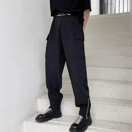 Men's Pants 2023Trend Zipper Metal Bundle Men Chain Pockets Fashion Casual Streetwear Cargo Trousers Harajuku Male Loose Hip Hop Harem