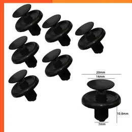 Neue 50 Stücke/100 Stücke Durchmesser 7mm Schwarz Kunststoff Auto Befestigungen Nieten Clips Fahrzeug Auto Stoßstange Tür Panel fender Liner Clips Retainer