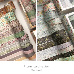 Адгезионные ленты 22pcs2sets Золотая штамповка Washi лента коробочка для маскировки ретро -декора.