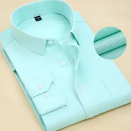 Chemises décontractées pour hommes 8XL couleur pure bureau formel affaires travail social chemise classique à manches longues pour hommes robe blanche noir 230804