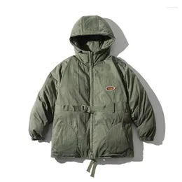 사냥 재킷 겨울 후드 코튼 패딩 옷 레트로 느슨한 기능 군사 작업 코트 따뜻한 파카 야외 툴링 재킷 카고 바지