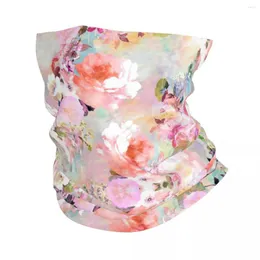 Шарфы романтические розовые бирюзовые акварели шикарные цветочные бандана крышка шеи с печать цветы балаклавас маска шарф головной убор езды на головном