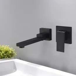 Bathroom Sink Faucets Wash Basin Faucet And Cold Water Wall Mount Mixer Tap Swivel Spout Bath With Modern Single Lever Handle