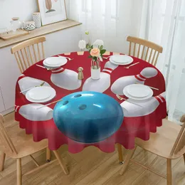 Table Cloth Bowling Ball Sports Waterproof Tablecloth Tea Decoration Round Cover For Kitchen Wedding Party Home Dining Room