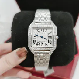 Relógio feminino Sandos com mostrador de diamante de quartzo Caixa de aço inoxidável movimento de quartzo importado