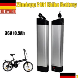 بطاريات EU Warehouse Bike Bike 36V 10.5ah Lithium 8ah 9.6ah Zundapp Z101 Original Pack Drop Drop Electronics Charge DHQBI