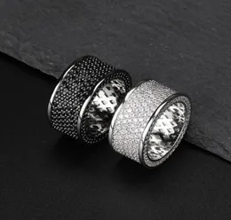 Glacé sur bague zircon noir pour hommes femmes designer de luxe bling diamant flash bague or argent cuivre zircon couple amant bague jewe3046022