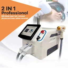 2 in 1 Pico and Diode 808 Laser Machine - 1200W Power for Efficient Picosecond Skin Treatments and 808 Epilation - Professional Laser and Pico Machine for Hair Removal
