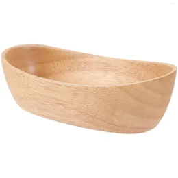 Dinnerware Sets Container Boat Shaped Bowl Wood Snack Candy Multi-use Rice Bowls Soup Storage Natural