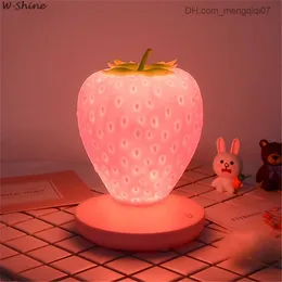 Lampade Sfumature Touch Dimmerabile LED Night Light Silicone Fragola Nightlight Lampada da comodino USB per bambini Bambini Regalo per bambini Decorazione camera da letto C1007 Z230805