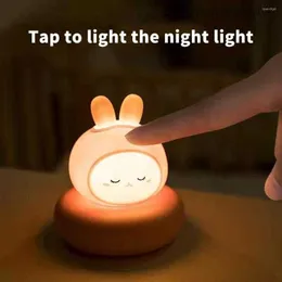 Lampenschirme Nachtlichter LED-Licht Silikon Bär Touch Lampe USB-Aufladung Pat Augenschutz Schlafzimmer Nachttisch Baby Schlafen Z230805