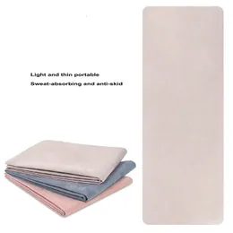 요가 매트 1836802cm 이중 레이어 매트 미 슬립 PVC 스웨이드 라이트 및 얇은 휴대용 패드 측면 사용 가능한 환경 친구 230814