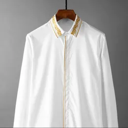 Minglu Cotton с длинным рукавом мужские рубашки роскошные сплошные цветочные вышивные рубашки для мужских рубашек