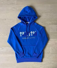 Fatos de treino masculinos Trapstar Man Set Chenille Decoded Hooded Tracksuit Bright Dazzling Blue White trapstar jacke schwarz Bordado Woman Tidal Leisure trend 624ess