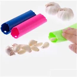 Fruit Vegetable Tools Sile Garlic Peeler Roller Stripper Peeling Tube Upgrade Roll Kitchen Gadgets Drop Delivery Home Garden Dining Dh5Sf