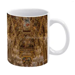 Mugs Viva L'Opera Grand Foyer från Paris Opera House White Mug Ceramic Creative in Pari