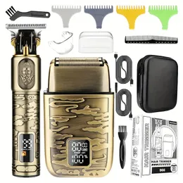 Professional Hair Trimmer Hair Clippers Cordless Barber Clippers T-Blade Beard Trimmer Electric Shaver Razor For Men