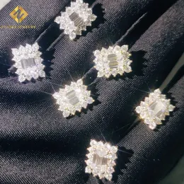 Pronto para enviar preço de fábrica 925 prata esterlina de alta qualidade vvs gra iced out moissanite brinco de diamante hip hop