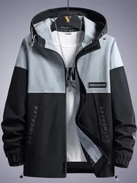 Mens Spring Autumn Windbreaker Jacket Streetwear Black Khaki