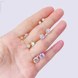 Hip Hop Bling White Gold Fine Jewelry 2ct 3ct 4ct 14k Solid Gold Cheap Wholesale Moissanite Stud Earring