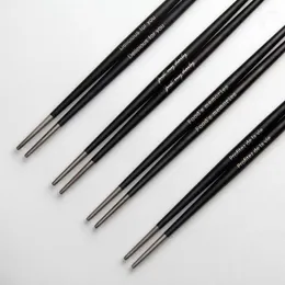 Chopsticks Pointed Ins Nordic Style svart rostfritt stål för restaurang El Japanese Sushi Korean Home Gifts